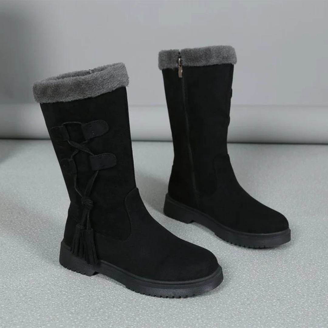 Botas de Inverno com Sola Grossa de PelĂșcia para Mulher.